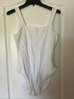 Old Navy White Scoop Neck Tank Top Bodysuit